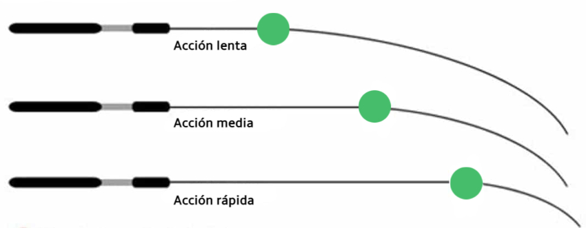 acción de una caña de pesca